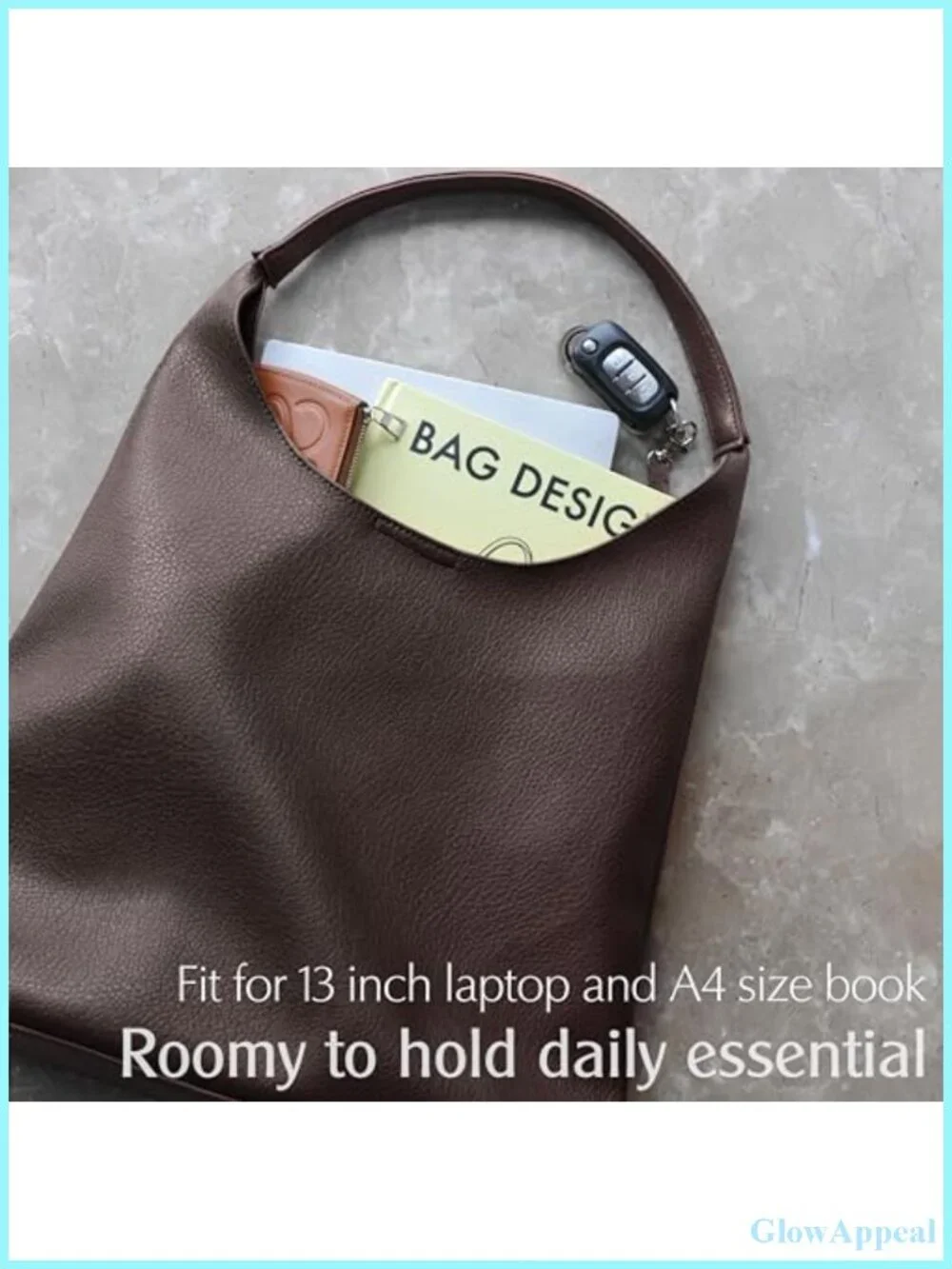 Soft Slouchy Vegan Leather Hobo Bag Shoulder Tote Women's Handbag
